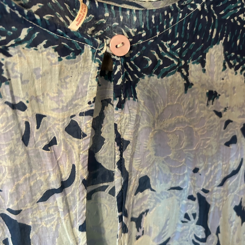 Free People Blue Floral Blouse